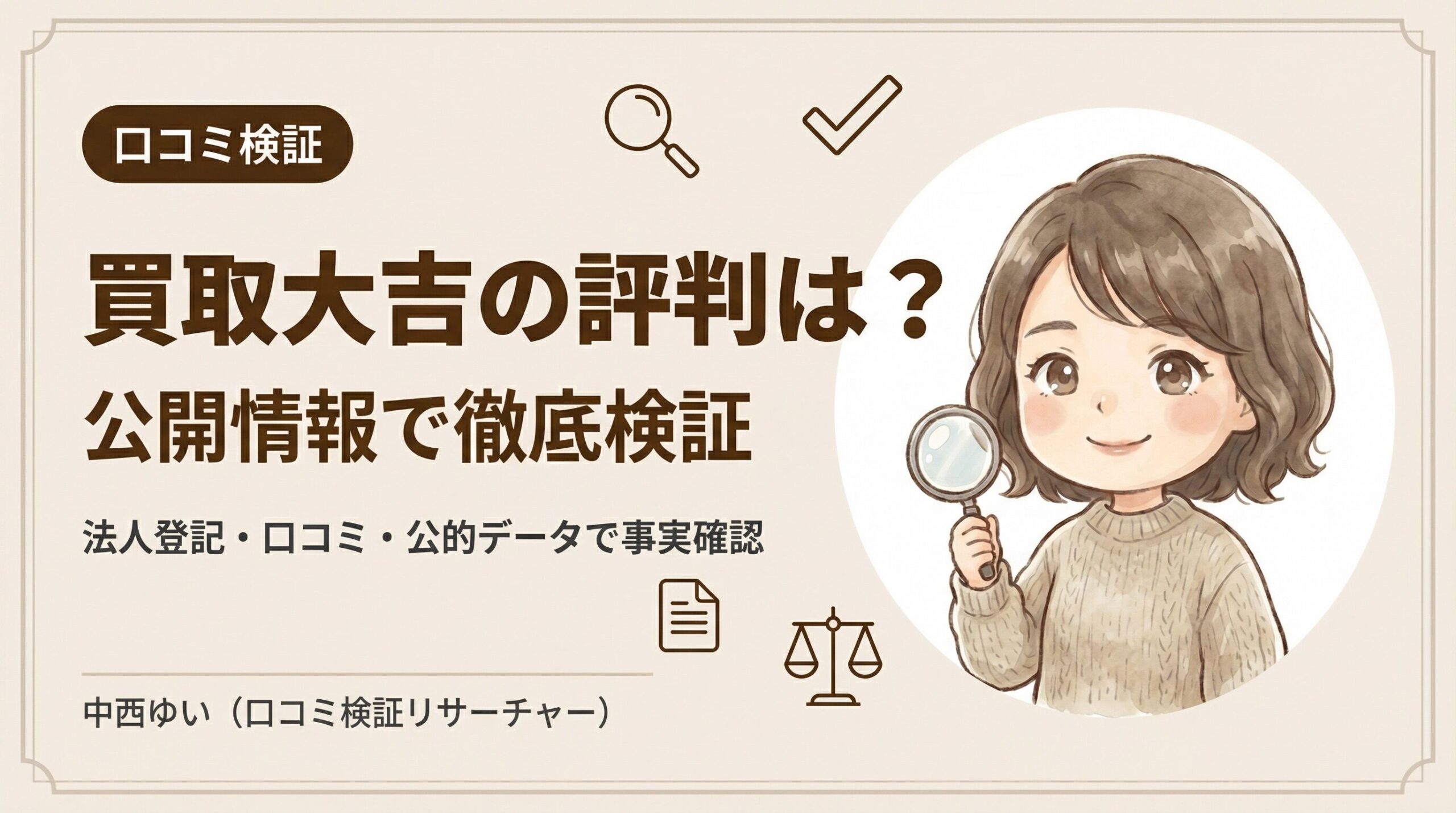 買取大吉の評判を公開情報で検証するインフォグラフィック|法人登記・口コミデータによるファクトチェック解説